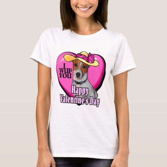 Camiseta Dias de os namorados Jack Russell Terrier (Frente)