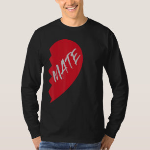 Camiseta Dias de os namorados Soulmate Meia Cardíaca do cas