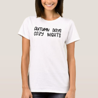 Camiseta Dias de Outono Noites Aconchegantes-Engraçado