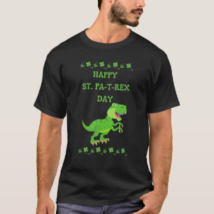 Camiseta Dias de São Patrícios Dinossauro Rex Funny Rua Fel