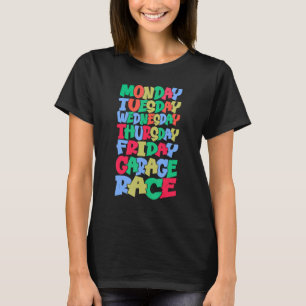 Camiseta Dias de semana Trabalhe Segunda-feira Quarta-feira