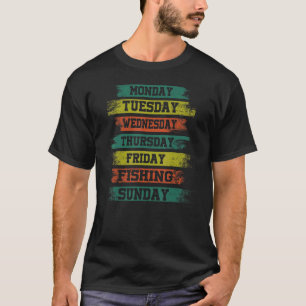 Camiseta Dias de semana Trabalho Segunda-feira Quarta-feira
