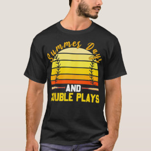 Camiseta Dias De Verão E Joga Dupla Jogada De Baseball Soft