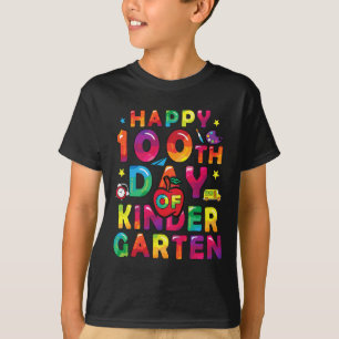 Camiseta Dias Do Jardim De Infância Feliz 100º Dia De