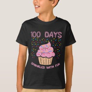 Camiseta Dias Empurrados Com Cupcake Divertido 100h Dia Da