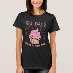 Camiseta Dias Empurrados Com Cupcake Divertido 100h Dia Da
