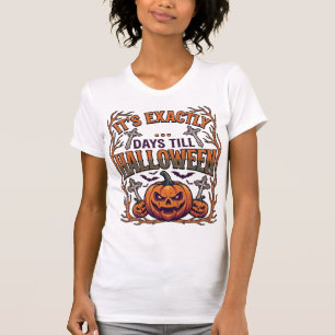 Camiseta Dias Exatos Até o Dia das Bruxas Jack Lantern Morc