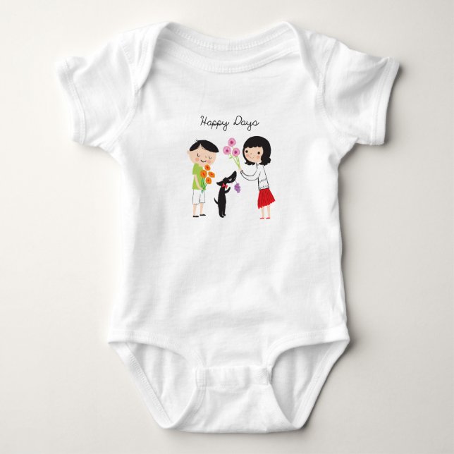 Camiseta Dias felizes Cocos & nós gro do bebê (Frente)