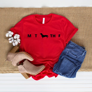 Camiseta Dias WHIMSICAL da Semana Vermelho Dachshund