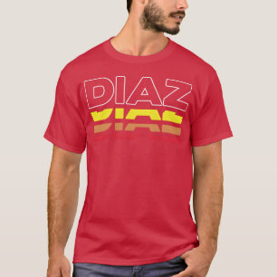 Camiseta Diaz Primeiro Nome Divertido Vintage Pôr do Sol Di