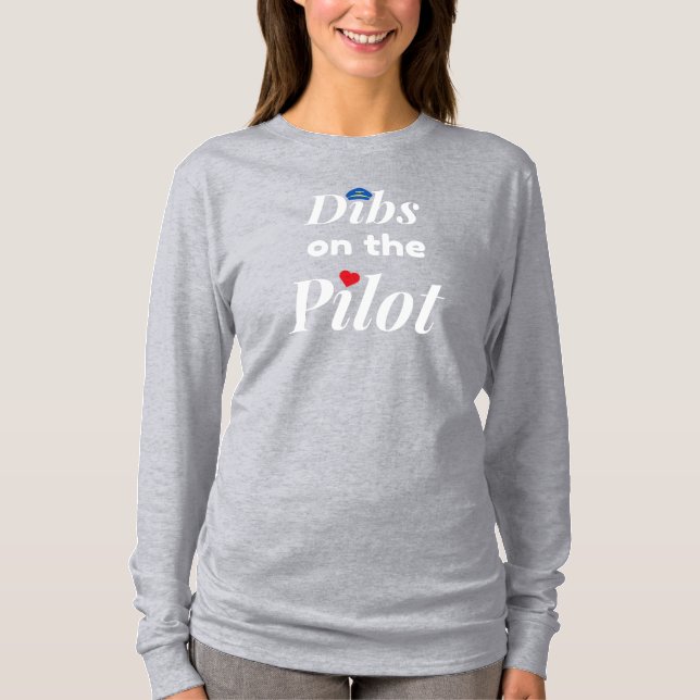 Camiseta Dibs no Piloto,Aviação,Minimalista,Monogramada (Frente)