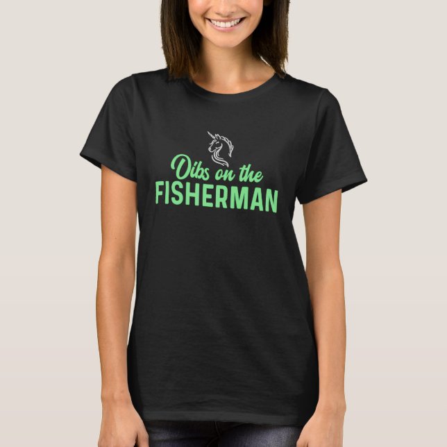 Camiseta Dibs On Fisherman Girlfriend Wife Gf St Patricks D (Frente)