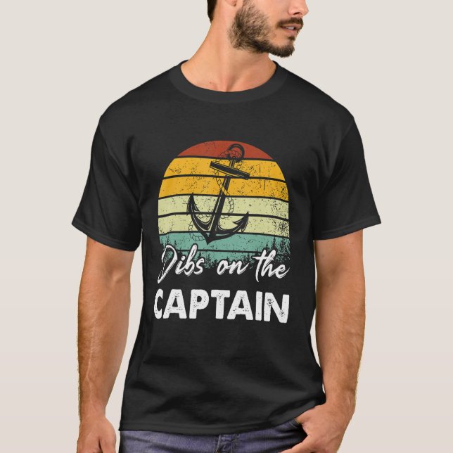 Camiseta Dibs On The Captain  Captain Wife Summer Boat Vaca (Frente)