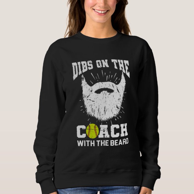 Camiseta Dibs on The Coach With the beard Softball Coach's  (Frente)