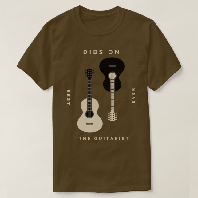 Camiseta Dibs Sobre A Guitarista Melhor Já Tocada (Frente do Design)