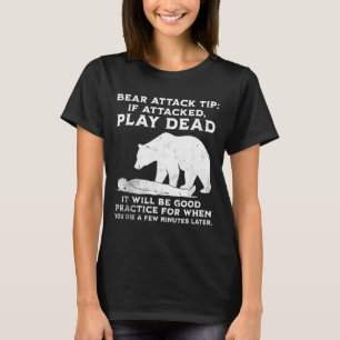 Camiseta Dica de Ataque de Urso Engraçado Caminhando Sarcás
