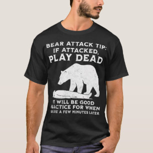 Camiseta Dica de ataque de urso engraçado de acampamento sa