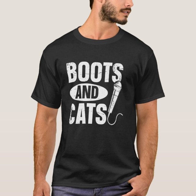 Camiseta Dicas de Beatbox - Boots and Cats (Frente)
