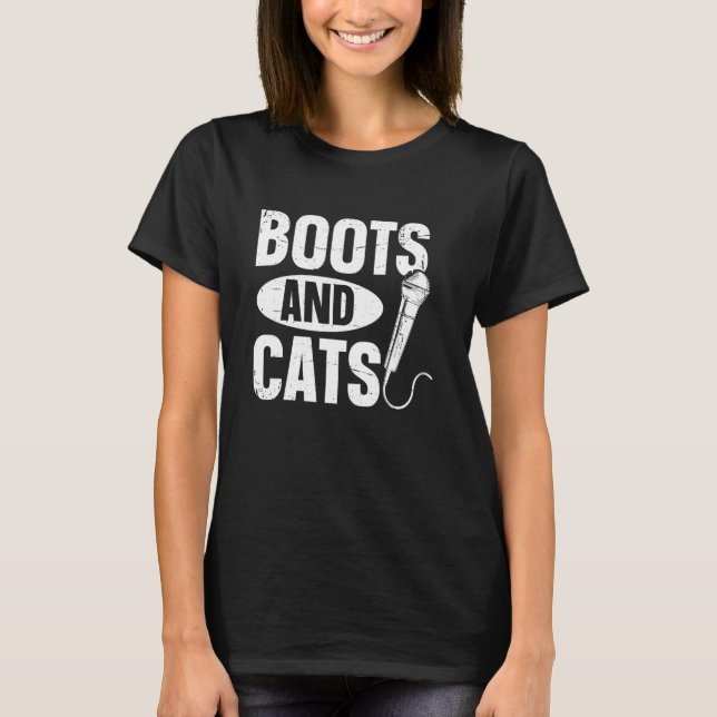 Camiseta Dicas de Beatbox - Boots and Cats (Frente)