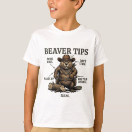 Camiseta Dicas de Castor Caubói Engraçado Velho Oeste Vinta