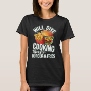Camiseta Dicas De Cozinhar Para Burger E Fries