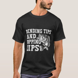 Camiseta Dicas de dobragem e Lábios rasgados Pai de pesca f