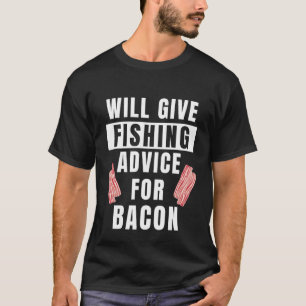Camiseta Dicas de Pesca para Isca de Bacon Equipamento de P