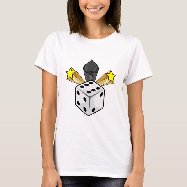 Camiseta Dice at Poker com Espadas e Estrelas (Frente)