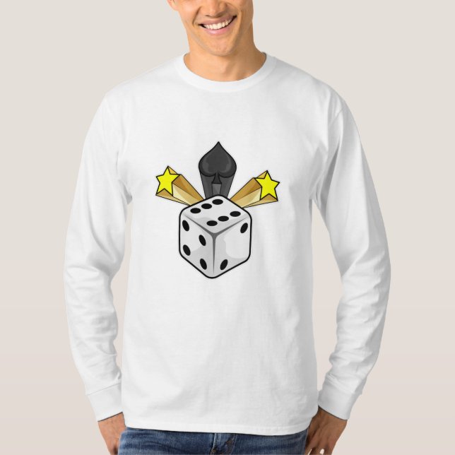 Camiseta Dice at Poker com Espadas e Estrelas (Frente)