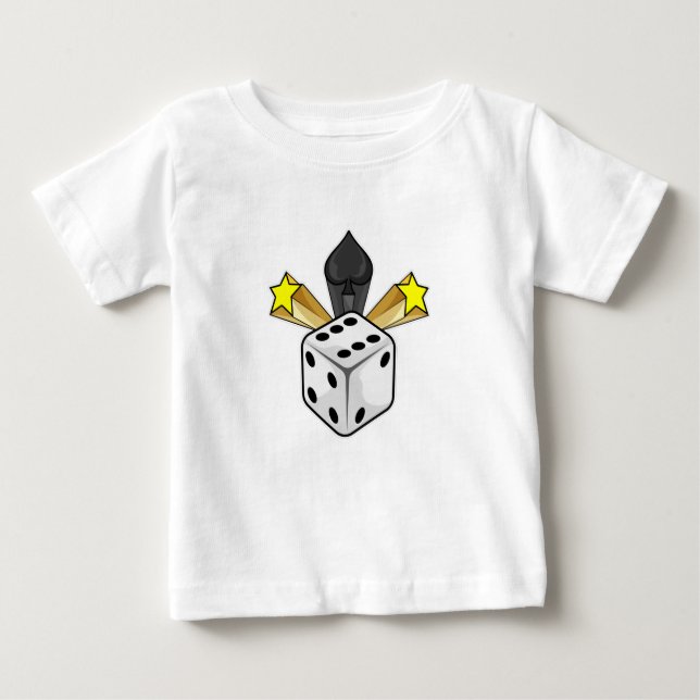 Camiseta Dice at Poker com Espadas e Estrelas (Frente)