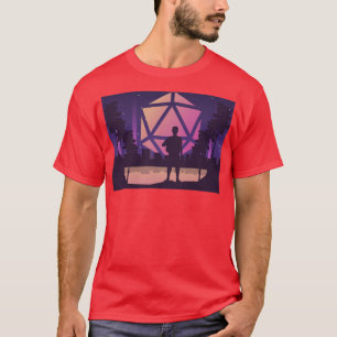 Camiseta Dice D20 da Adventure Futurism City Polyhedral da 