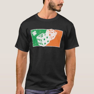 Camiseta Dice Game St Patrick's Day Irish Flag C Distressed