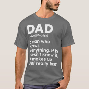 Camiseta Dicionário Engraçado de Pai Humor Dia de os pais S