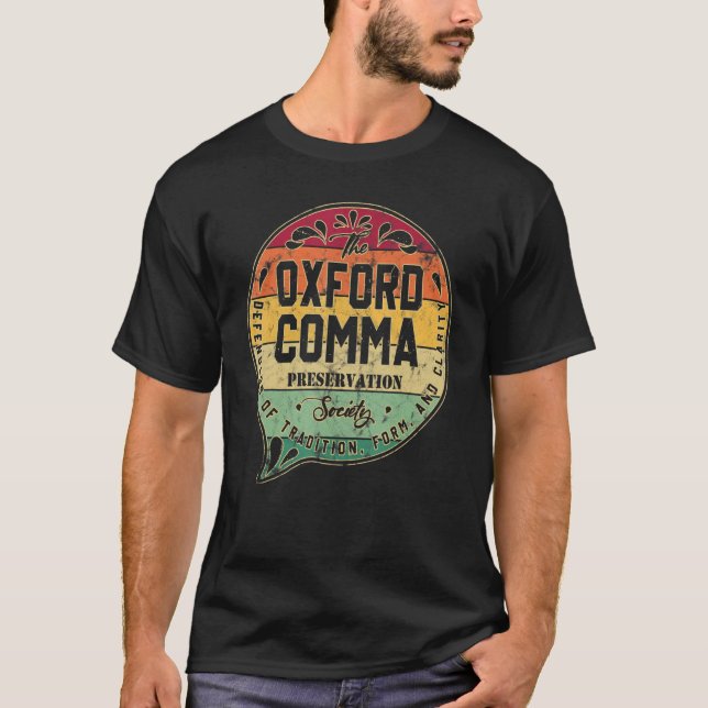 Camiseta Dicionário Oxford Comma Preserve Society V (Frente)