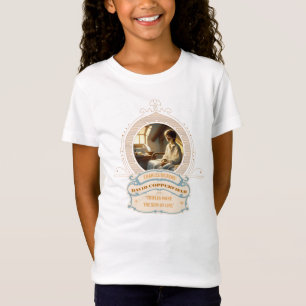 Camiseta Dickens' Copperfield Citação Dourado Azul
