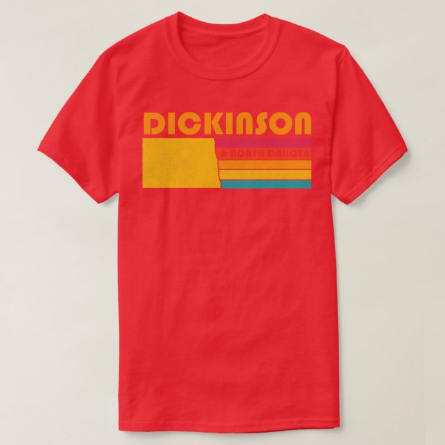 Camiseta Dickinson North Dakota Vintage angustiou Souvenir (Frente do Design)