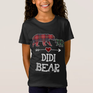 Camiseta Didi Bear Christmas Pajama Red Xadrez Buffalo Fami