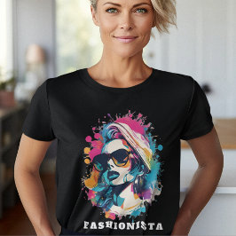 Camiseta Die Fashionista Stilvolles Porträt Powerfrau