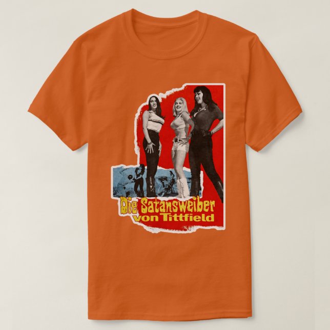 Camiseta Die Satansweiber Von Tittfield Retro Pussyc Mais R (Frente do Design)