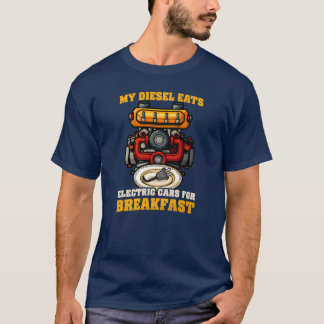 Camiseta Diesel Car Lover Diesel Eats Electric for Breakfas