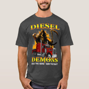 Camiseta Diesel Demons Governam A Estrada Dirige Caminhão 