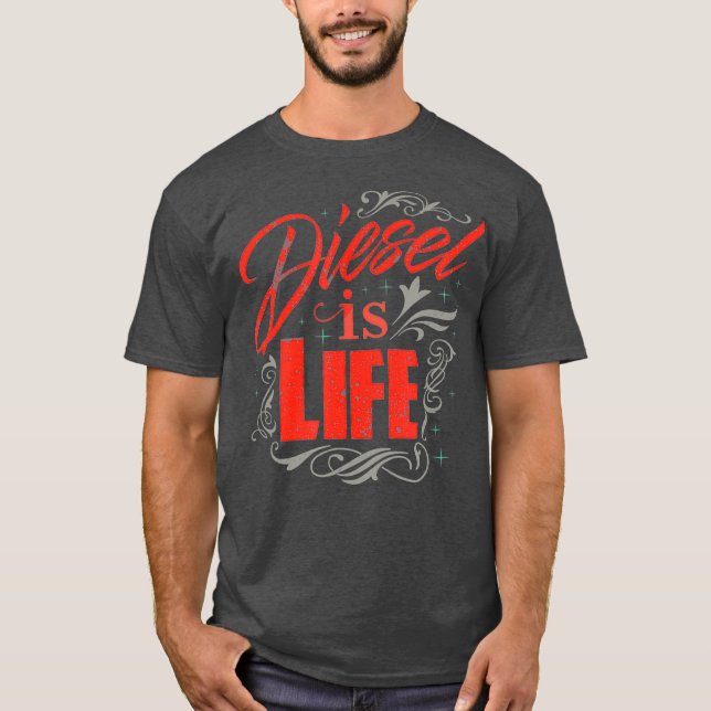 Camiseta Diesel é Life Turbo Diesels Caminhões Rolam Carvão (Frente)
