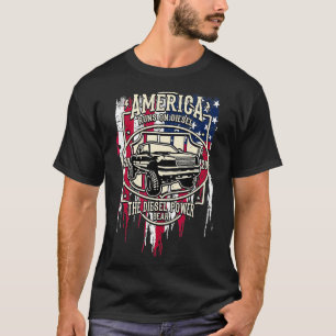 Camiseta Diesel Power America Flag Truck