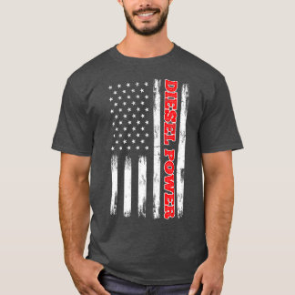 Camiseta Diesel Power American Flag Turbo Truck