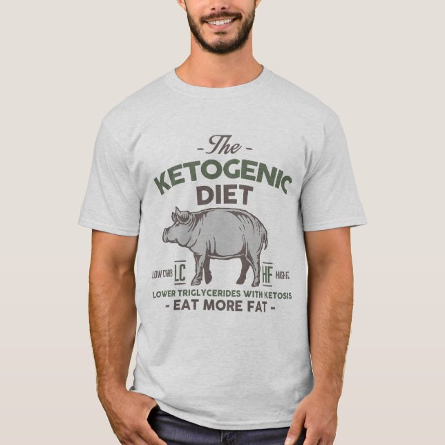 Camiseta DIETA KETOGENIC: Coma a gordura - Triglycerides, (Frente)