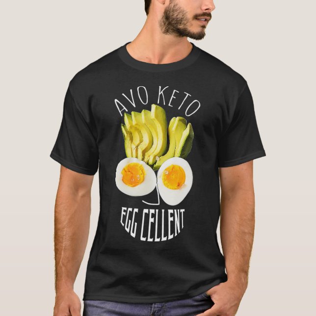 Camiseta Dieta Peso Perda Funny Keto Dieta Avo Keto Eggc (Frente)