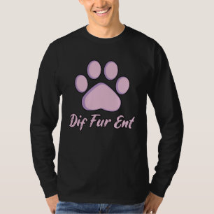 Camiseta Dif Fur Ent para Fãs do Fandom Furry Homens Mulher