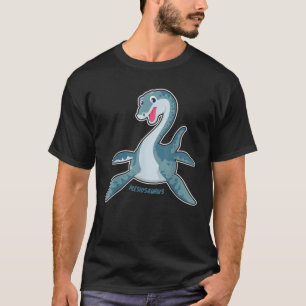 Camiseta Dif Gráfico dos Dinossauros do Kawaii Plesiosaurus