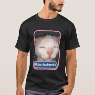 Camiseta Difenidramina Gato Bobo Y2K Meme de Gato Engraçado