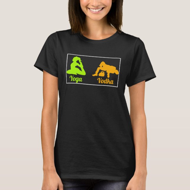 Camiseta Diferença Entre Yoga E Vodka St Patricks Day  (Frente)